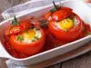 Фаршированные помидоры с яйцами и брынзой