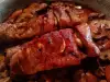 Свиная грудинка с грибами и морковью