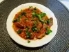 Тушеная свиная печень по-деревенски
