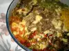 Свинина с овощами, сливками и плавленым сыром