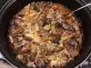 Телячий рубец с грибами в духовке