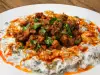 Турецкий кебаб с баклажаном и молоком