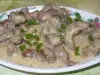 Желудочки с грибным соусом с чесноком