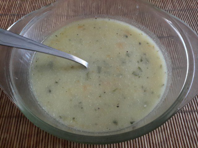 Овощной суп с рисом и заправкой