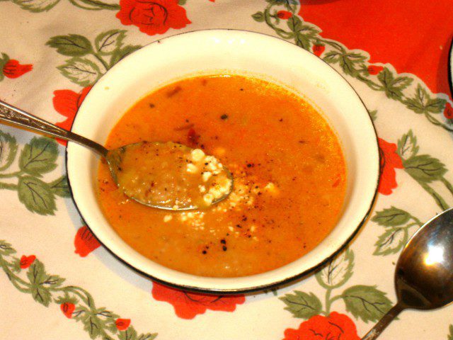 Томатный суп с булгуром