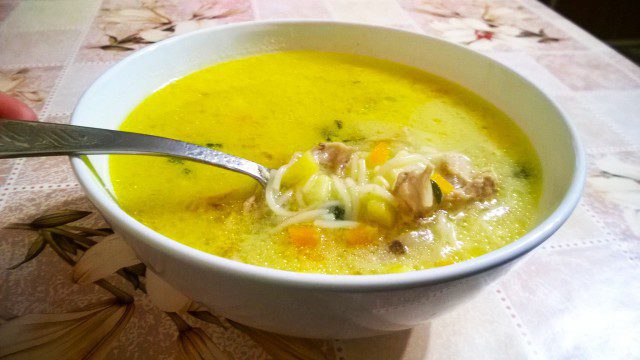 Куриный суп с вермишелью и сельдереем