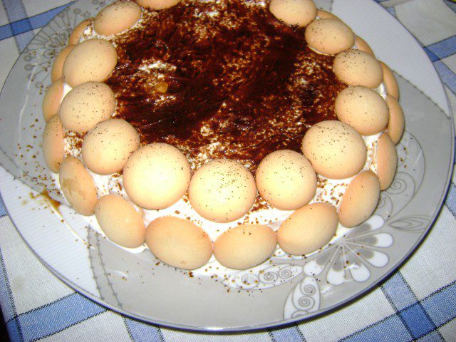 Мини-тортик из маскарпоне и печенья Дамские пальчики