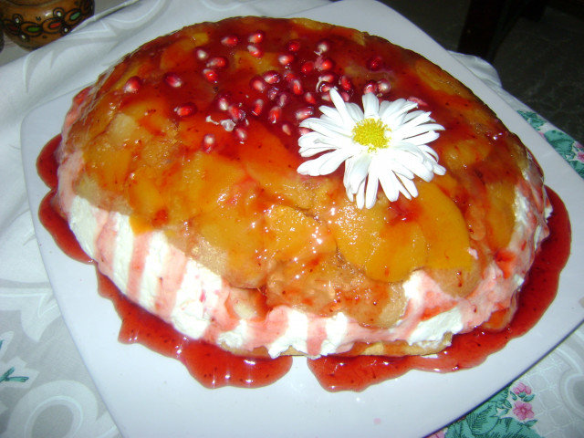 Пирог с печеньем дамские пальчики со сметаной