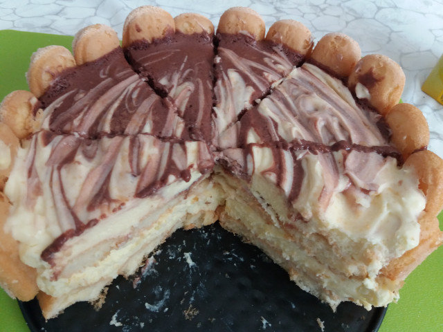 Торт из печенья Дамские пальчики с двумя видами крема