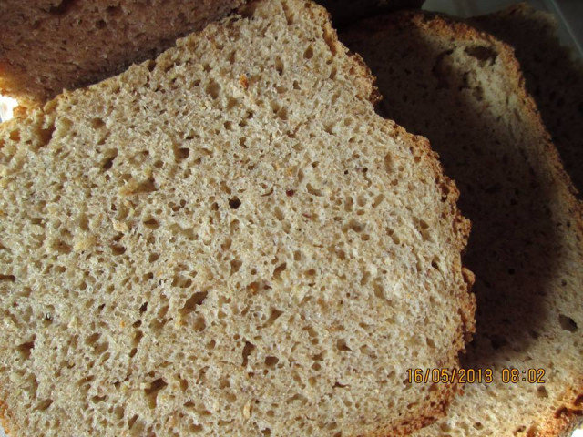 Цельнозерновой хлеб с овсяными отрубями в хлебопечке