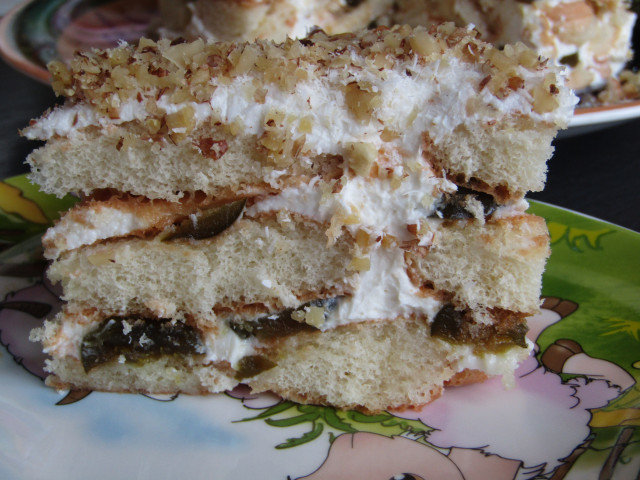 Торт со сметаной и печеньем Дамские пальчики