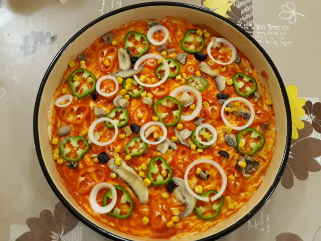 Постная овощная пицца