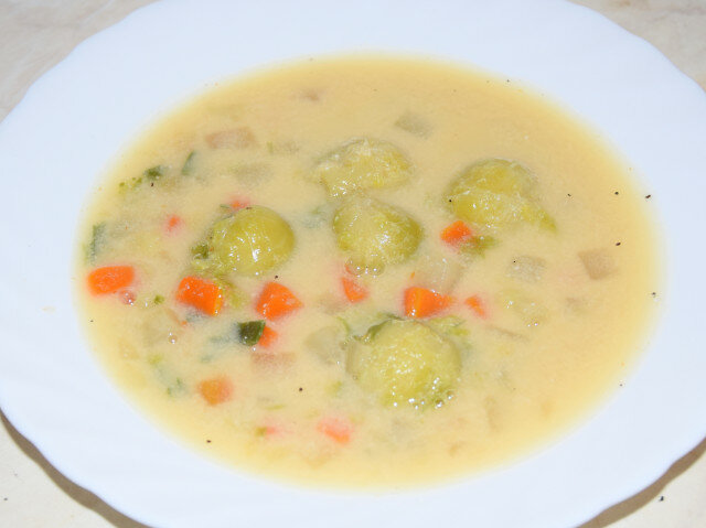 Быстрый суп с брюссельской капустой