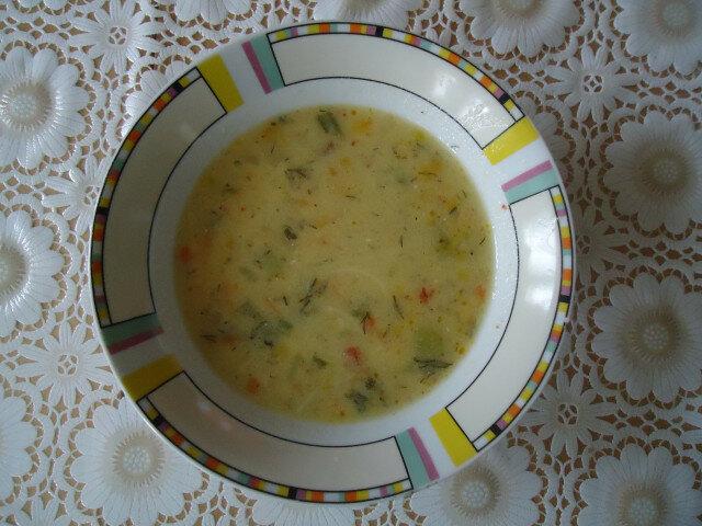 Овощной суп с заправкой