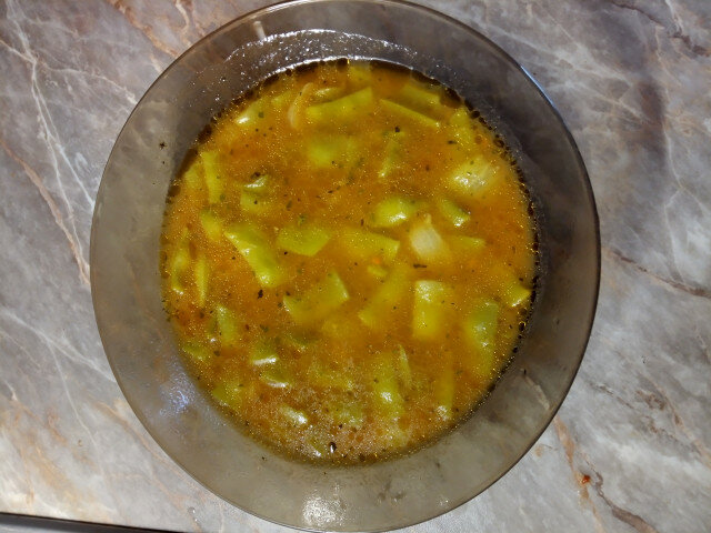Стручковая фасоль с репчатым луком